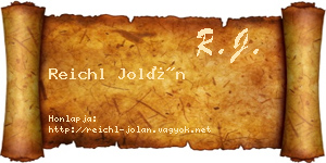 Reichl Jolán névjegykártya